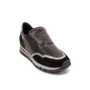 Vernissage 22751 Black Leather Stretch Platform Sneaker Shoes